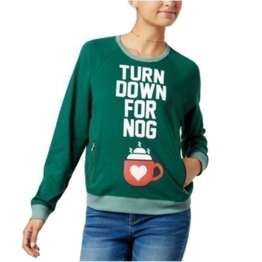Doe Mighty Fine Turn Down For Nog Sweatshirt sz L